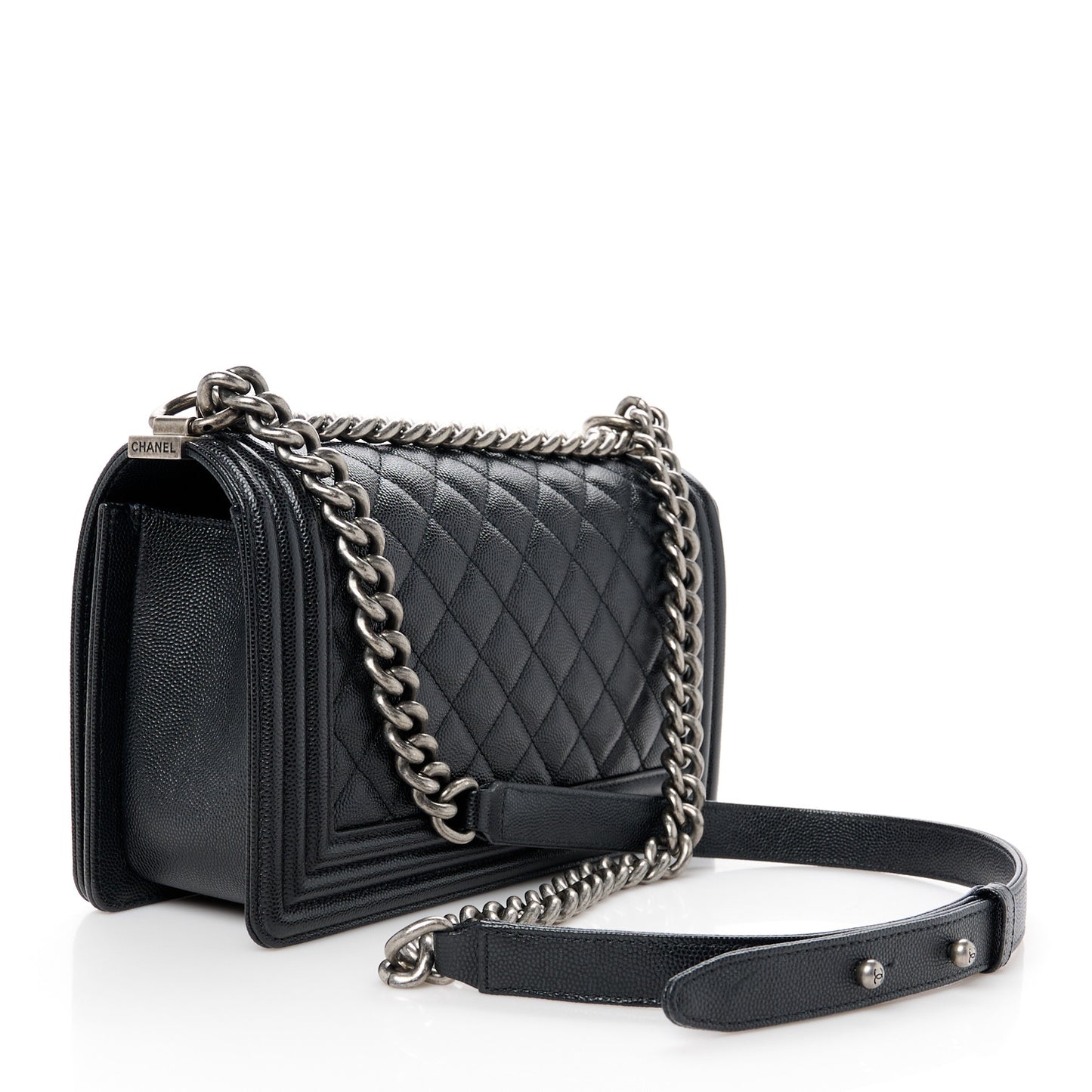 Caviar Quilted Medium Boy Flap Black