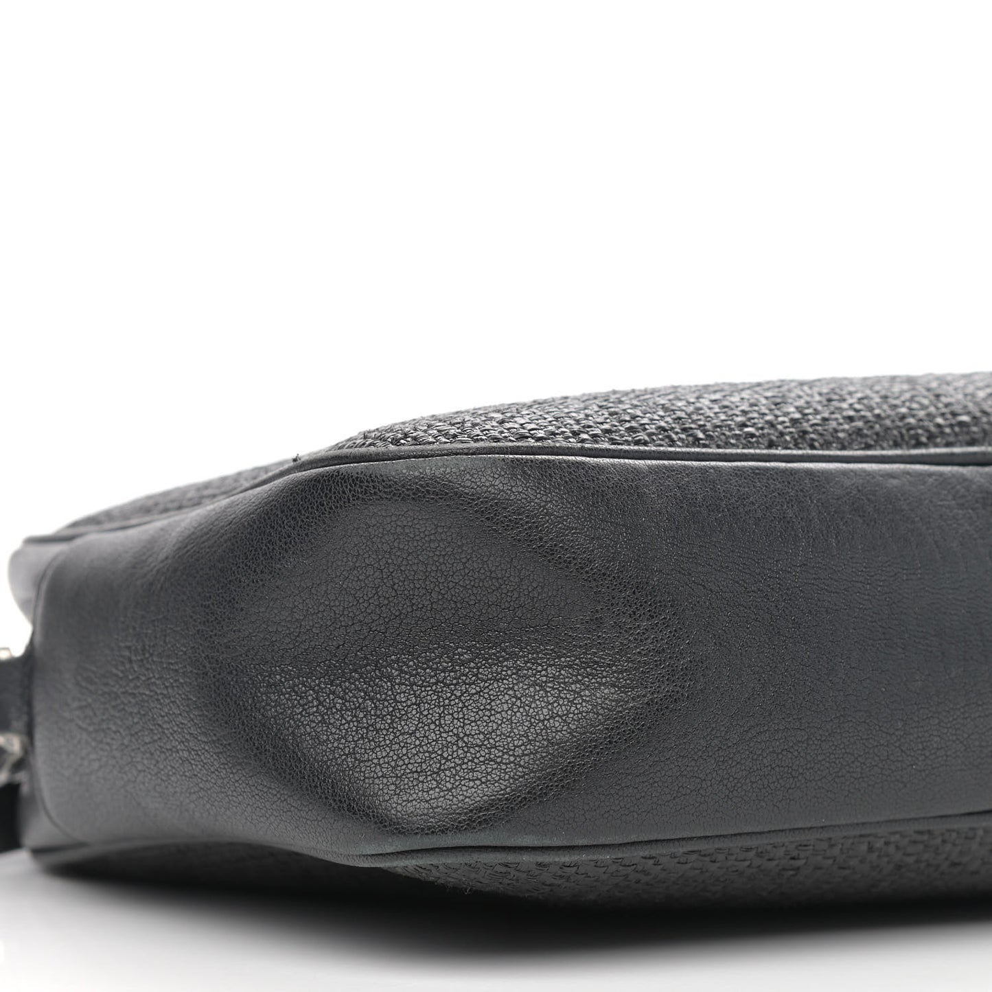 Raffia Canvas Monogram Lou Camera Bag Black