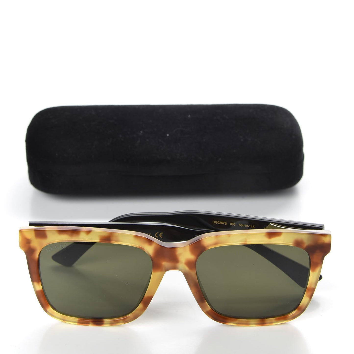 Acetate Square Frame Sunglasses GG0267S Havana