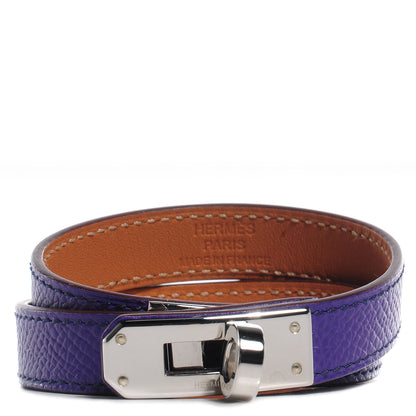 Hermes Epsom Kelly Double Tour Bracelet Medium Crocus Purple 1 of 8