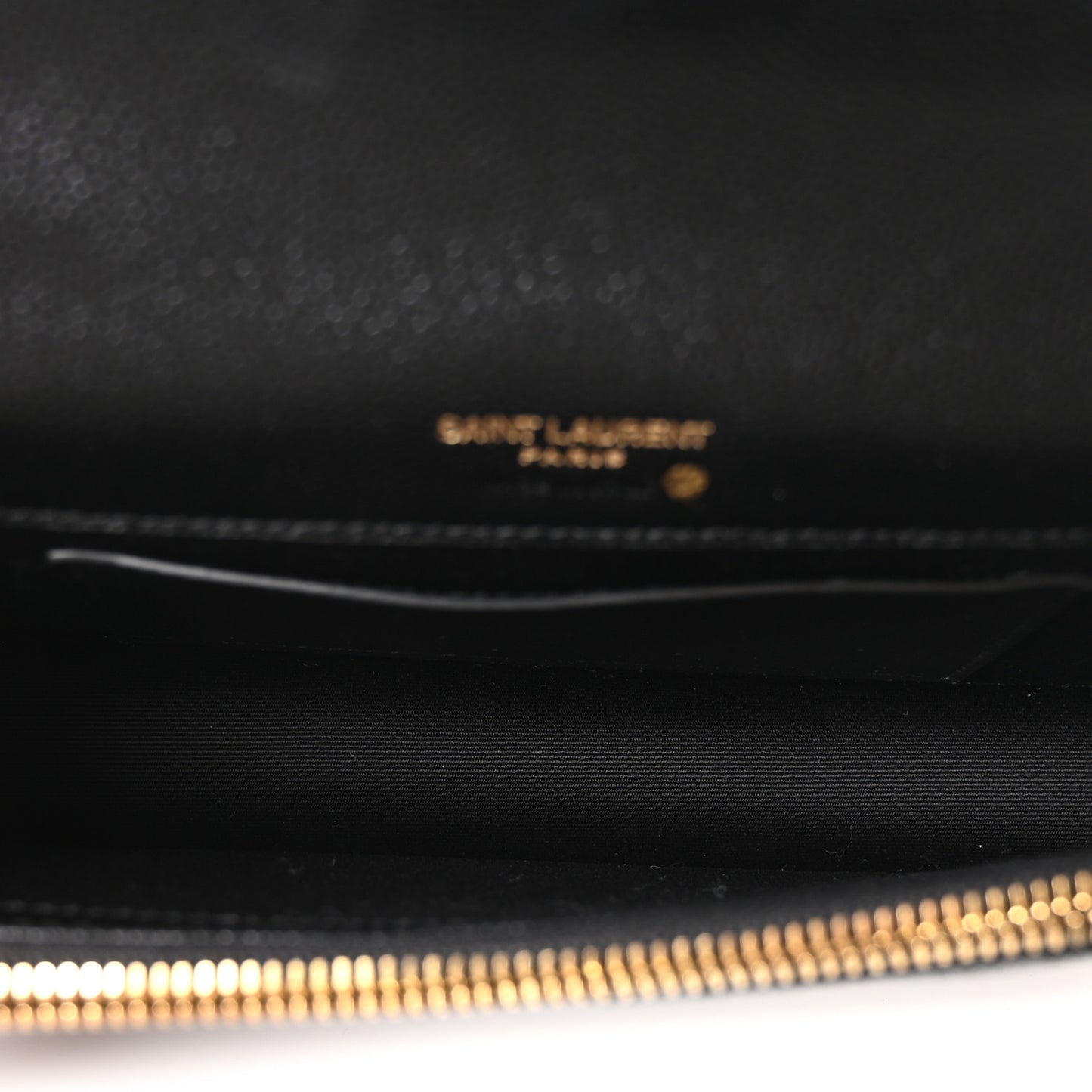 Grain De Poudre Matelasse Chevron Monogram Envelope Chain Wallet Black