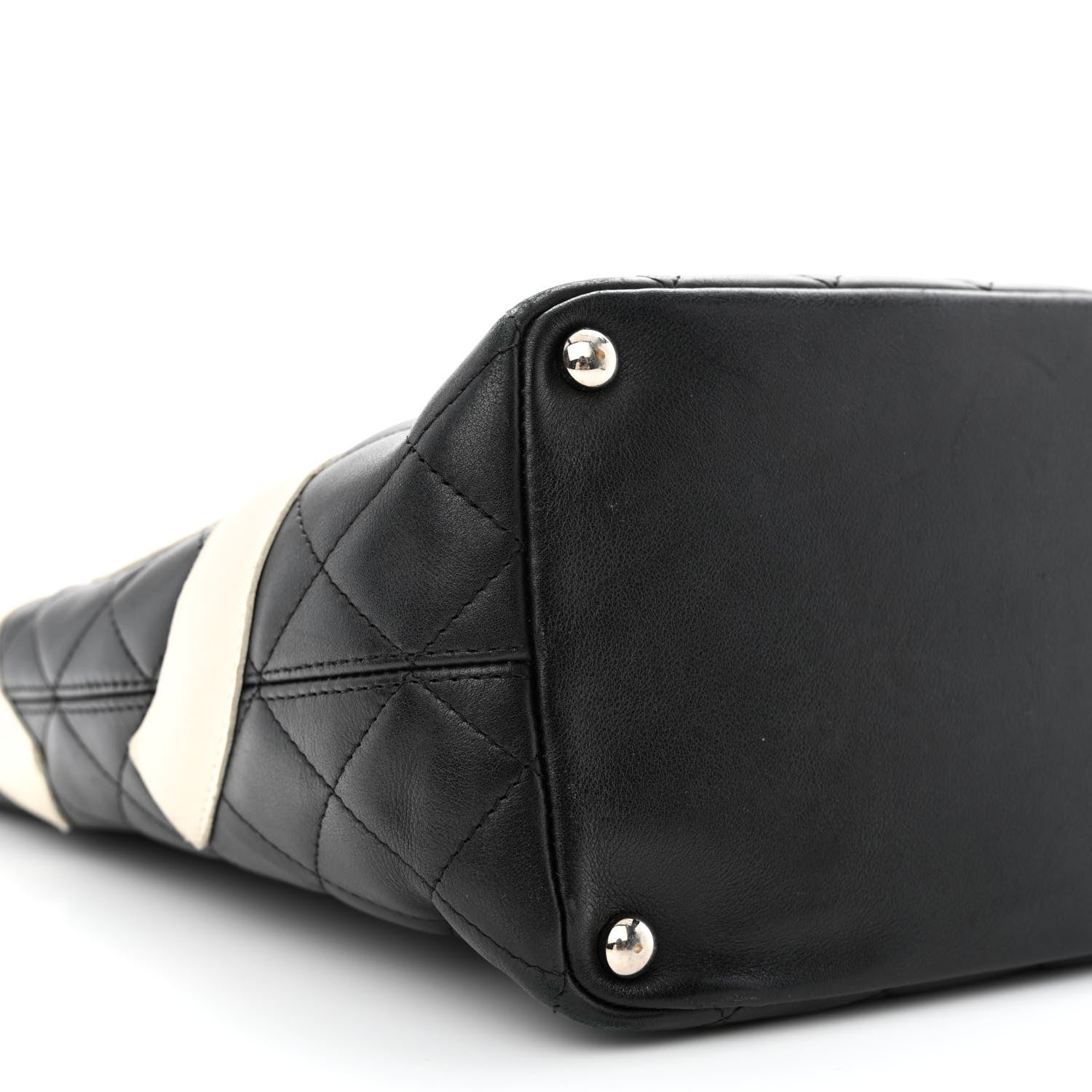 Chanel Calfskin Quilted Medium Cambon Tote Black White 9 of 14