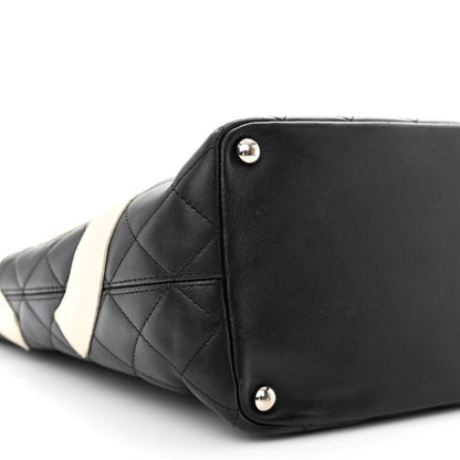 Chanel Calfskin Quilted Medium Cambon Tote Black White 9 of 14