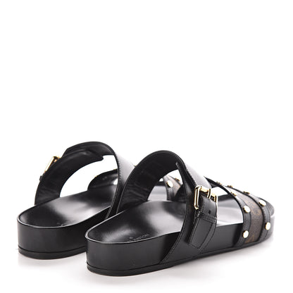 Louis Vuitton Bom Dia Flat Mule Sandals 37 Black 4 of 7