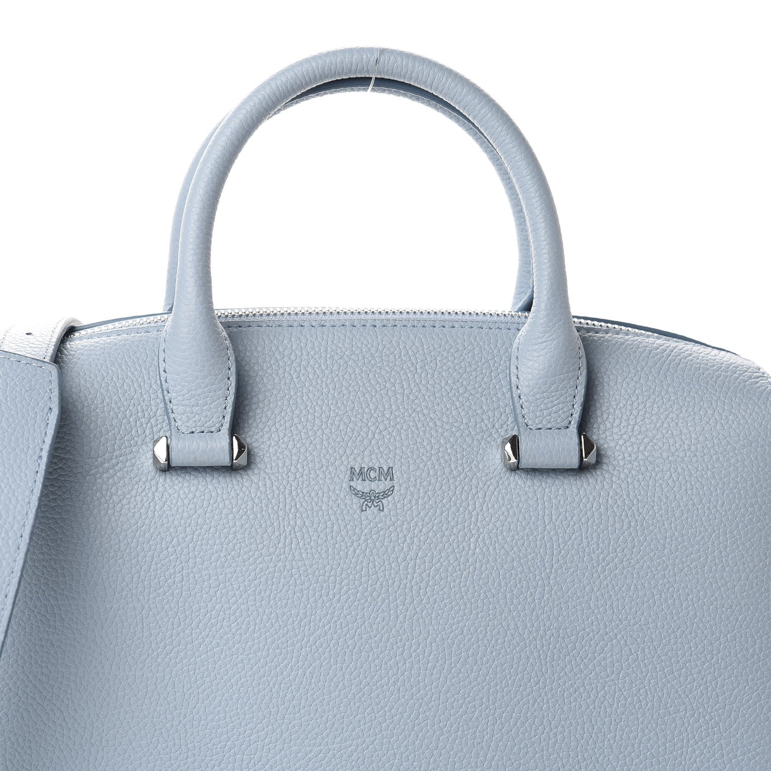 MCM Grained Calfskin Medium Ella Boston Sky Blue 10 of 10