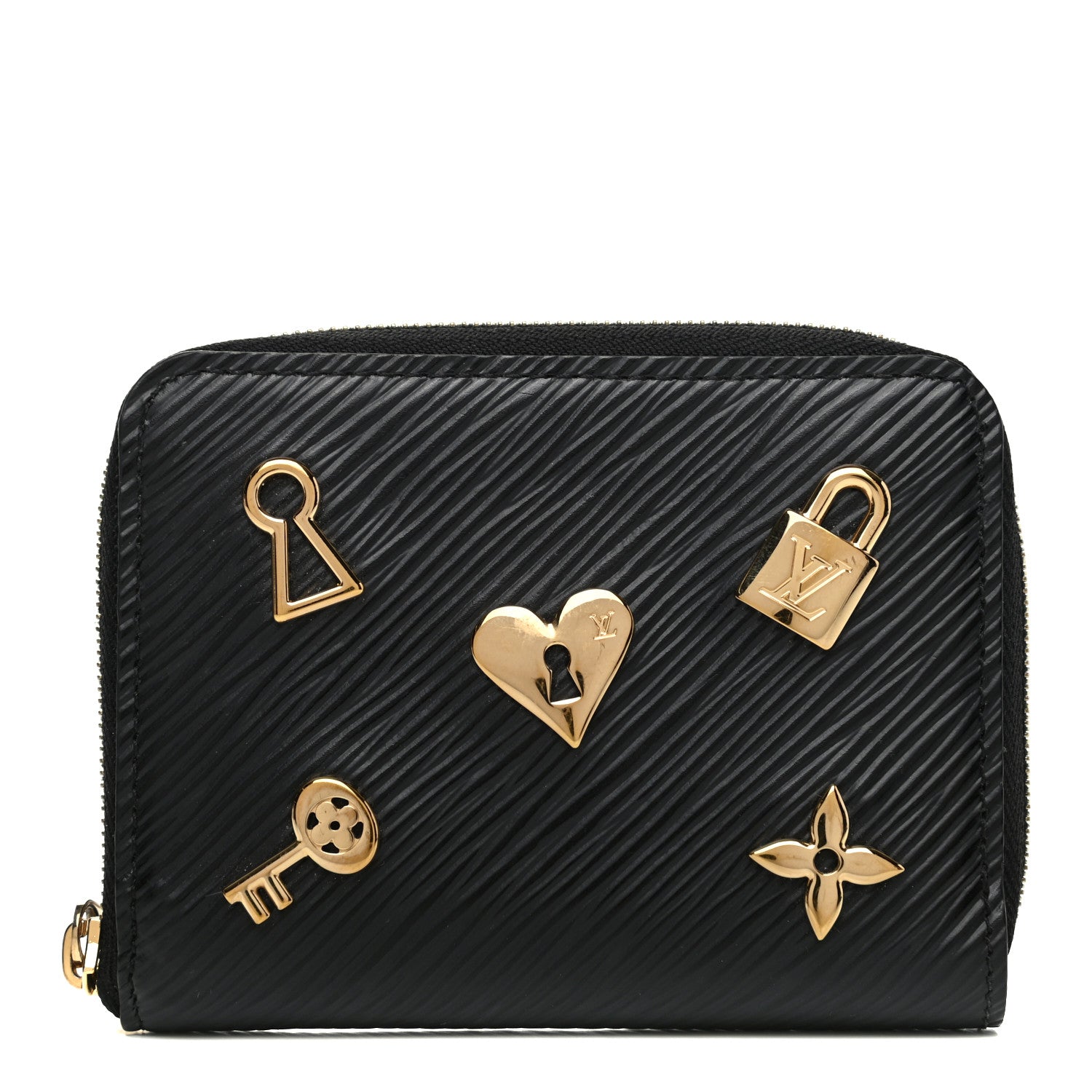 Louis Vuitton Epi Love Lock Zippy Coin Purse Black 1 of 7