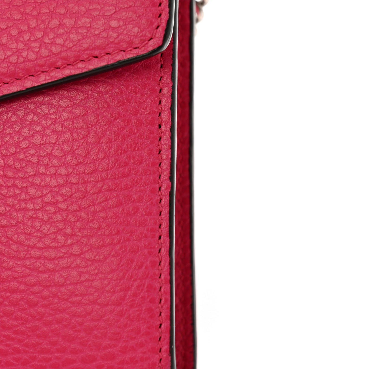 Dollar Calfskin Crystal Mini Dionysus Chain Wallet Box Pink