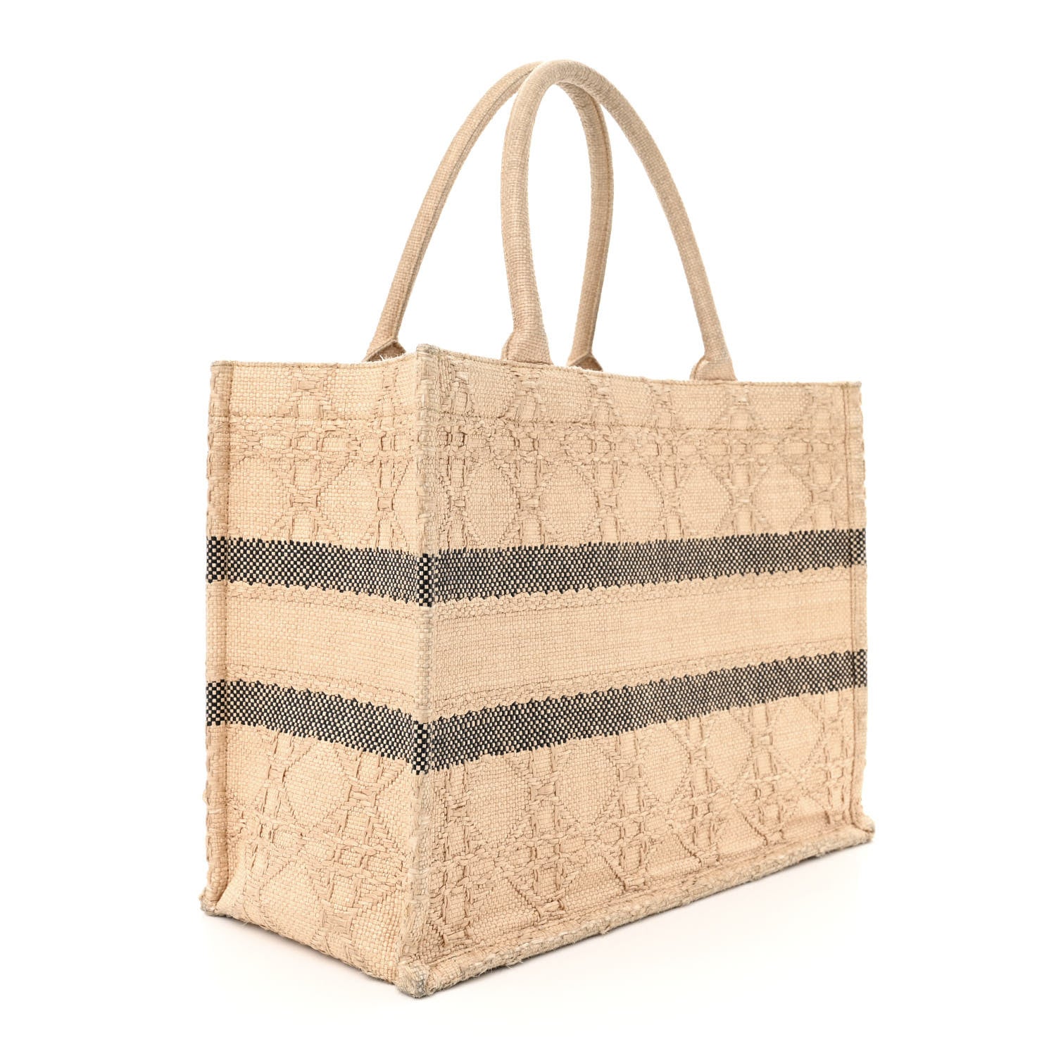 Christian Dior Raffia Cannage Medium Book Tote Natural 3 of 13