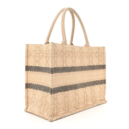 Christian Dior Raffia Cannage Medium Book Tote Natural 3 of 13