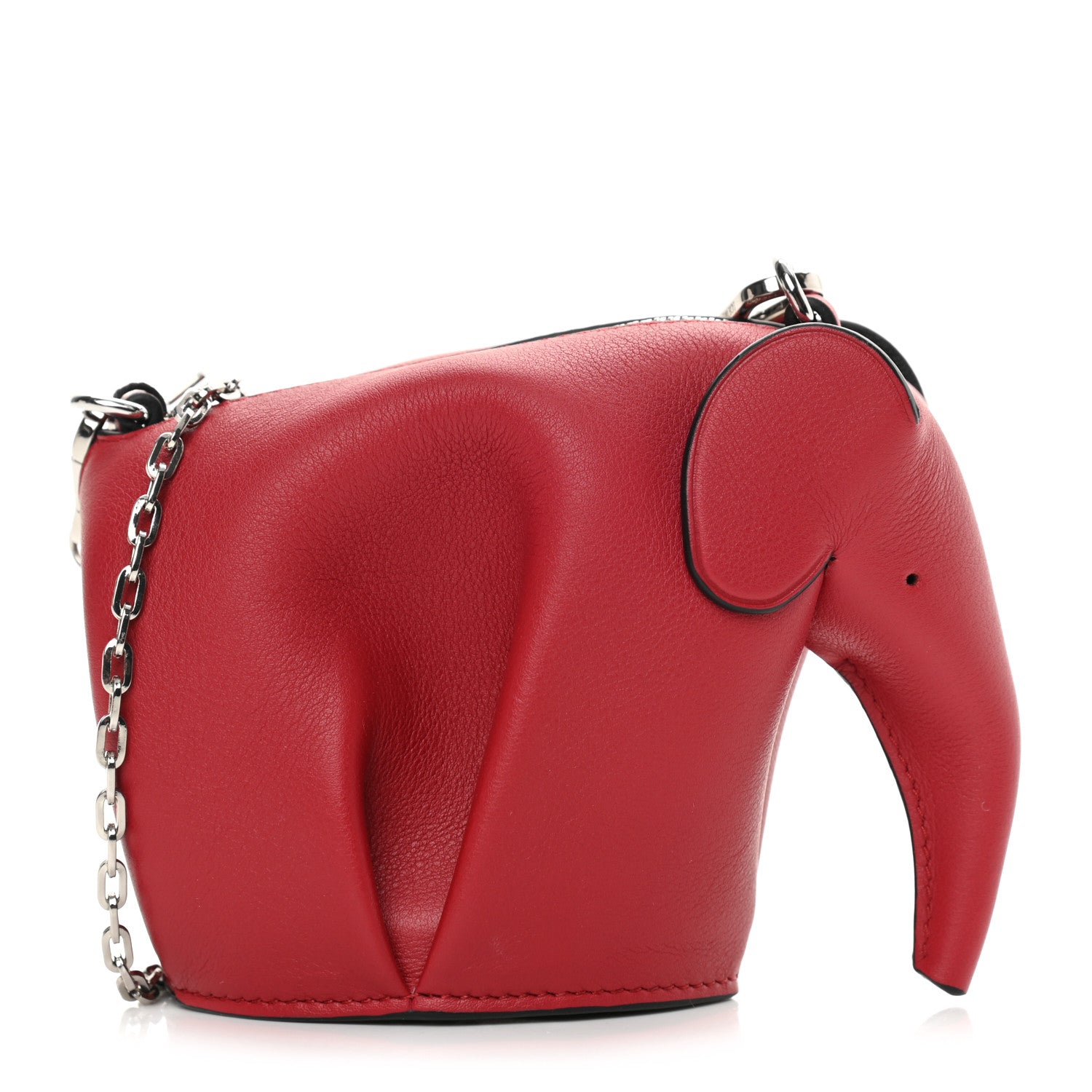 Loewe Calfskin Elephant Pouch Red 1 of 11