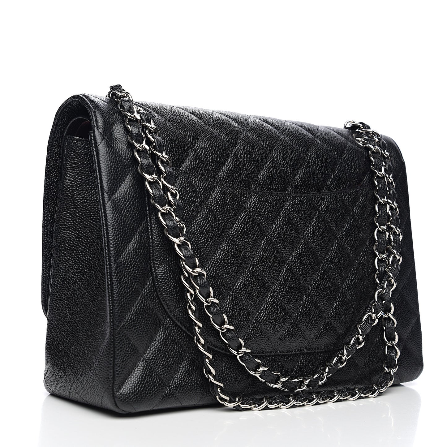 Caviar Quilted Maxi Double Flap Black