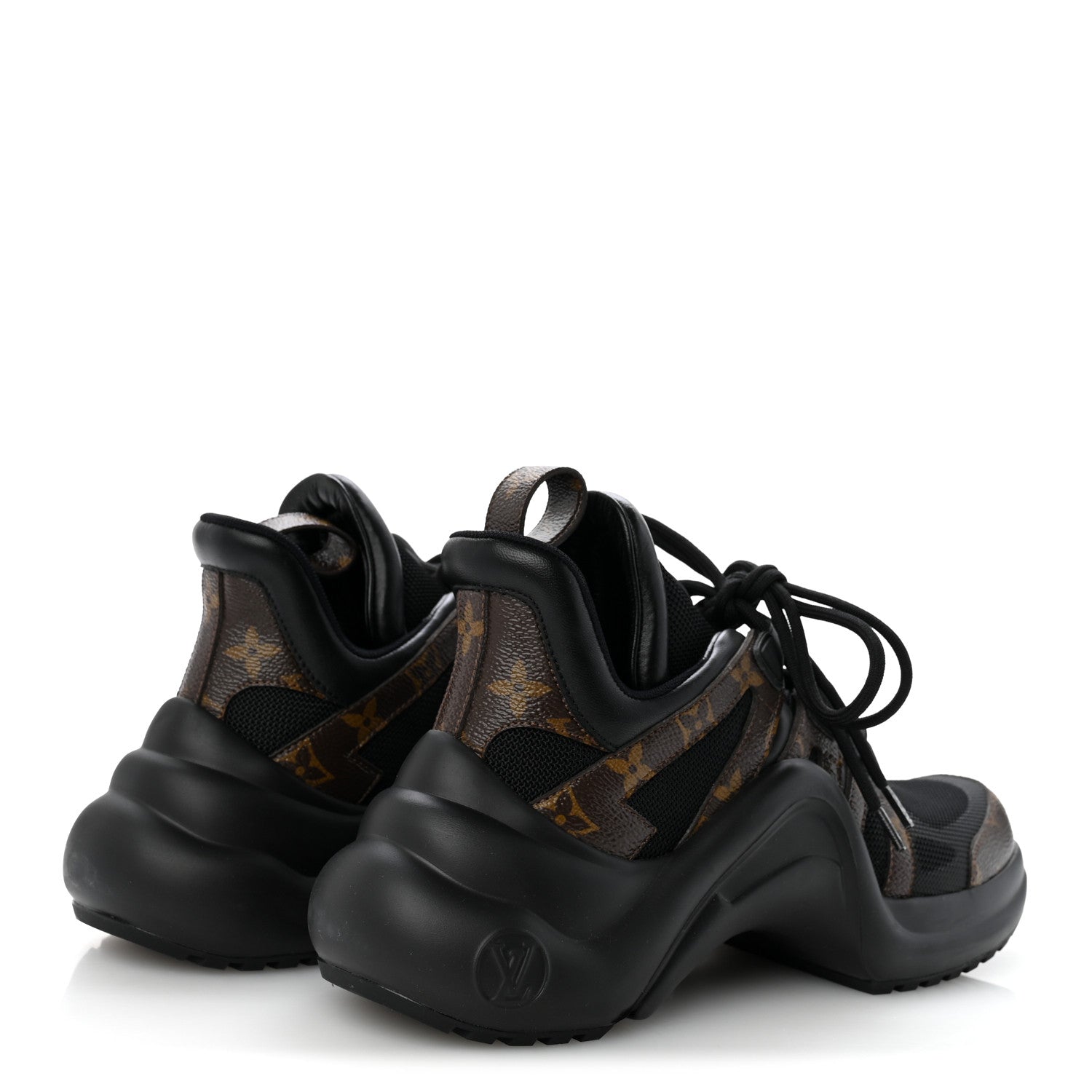 Louis Vuitton Calfskin Patent Monogram LV Archlight Sneakers 38.5 Black 5 of 9
