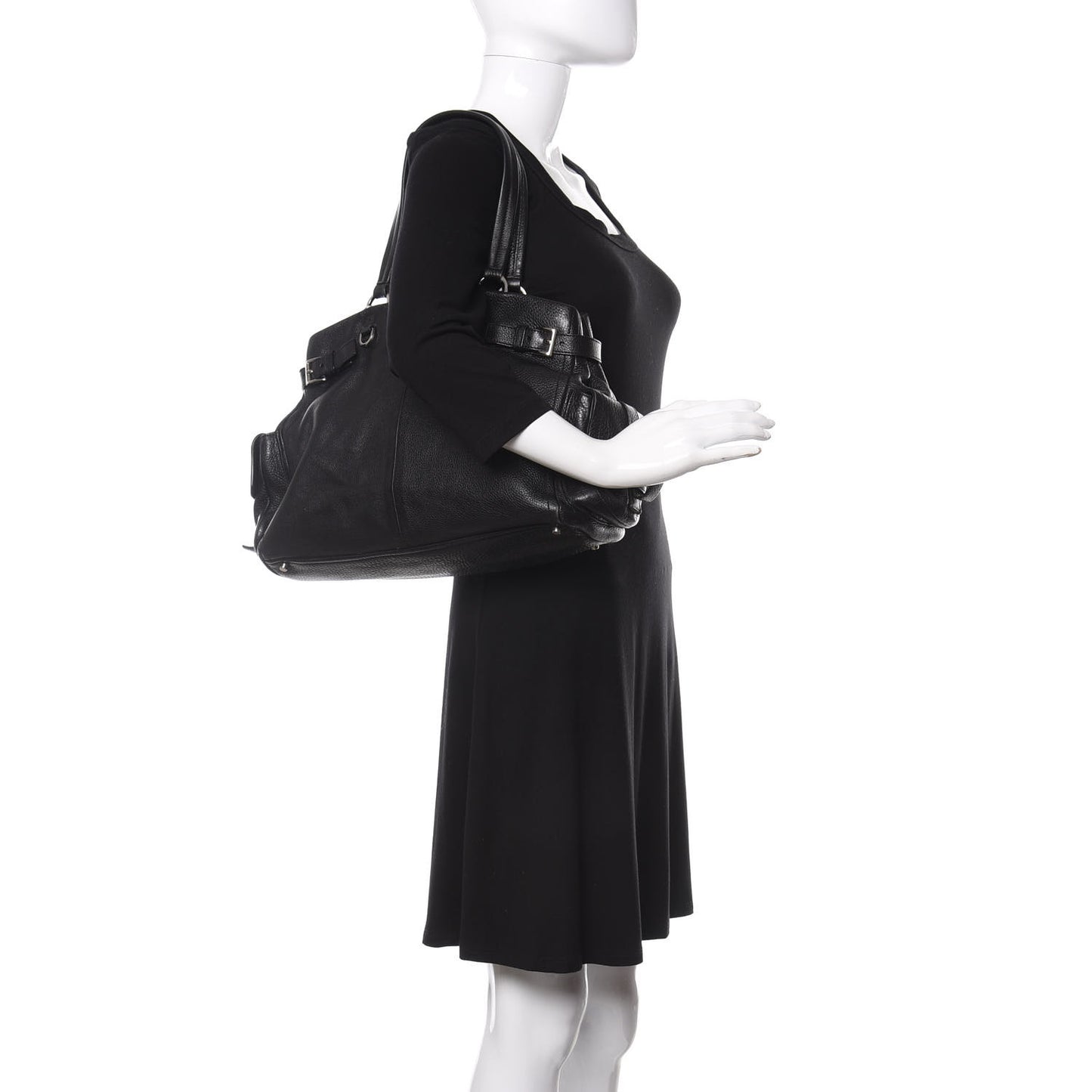 Vitello Daino Shopping Tote Black