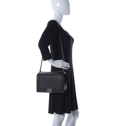 Chanel Lambskin Quilted New Medium Boy Flap Black 2 of 12