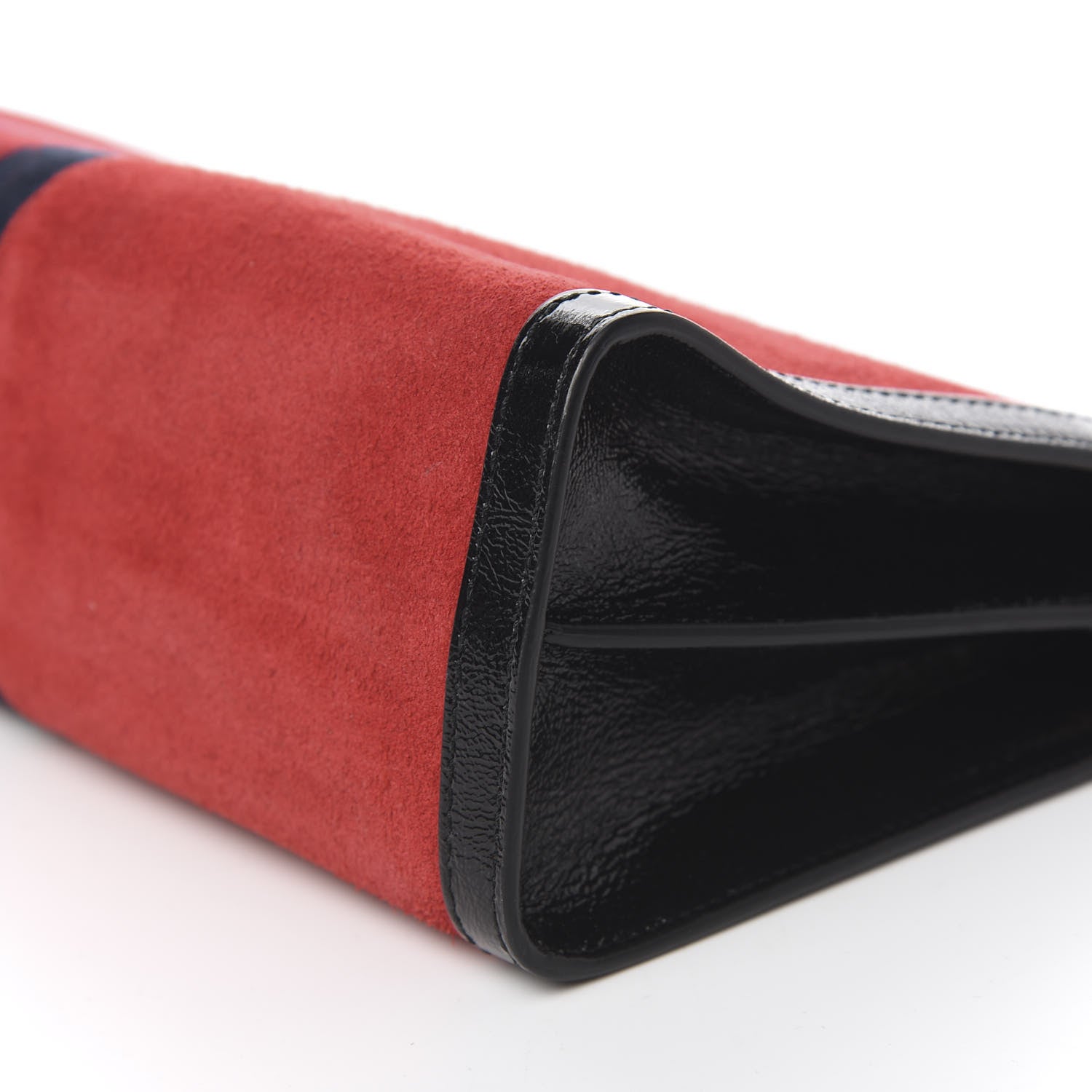 Gucci Suede Patent Web Medium Ophidia Chain Shoulder Bag Hibiscus Red Black 8 of 9
