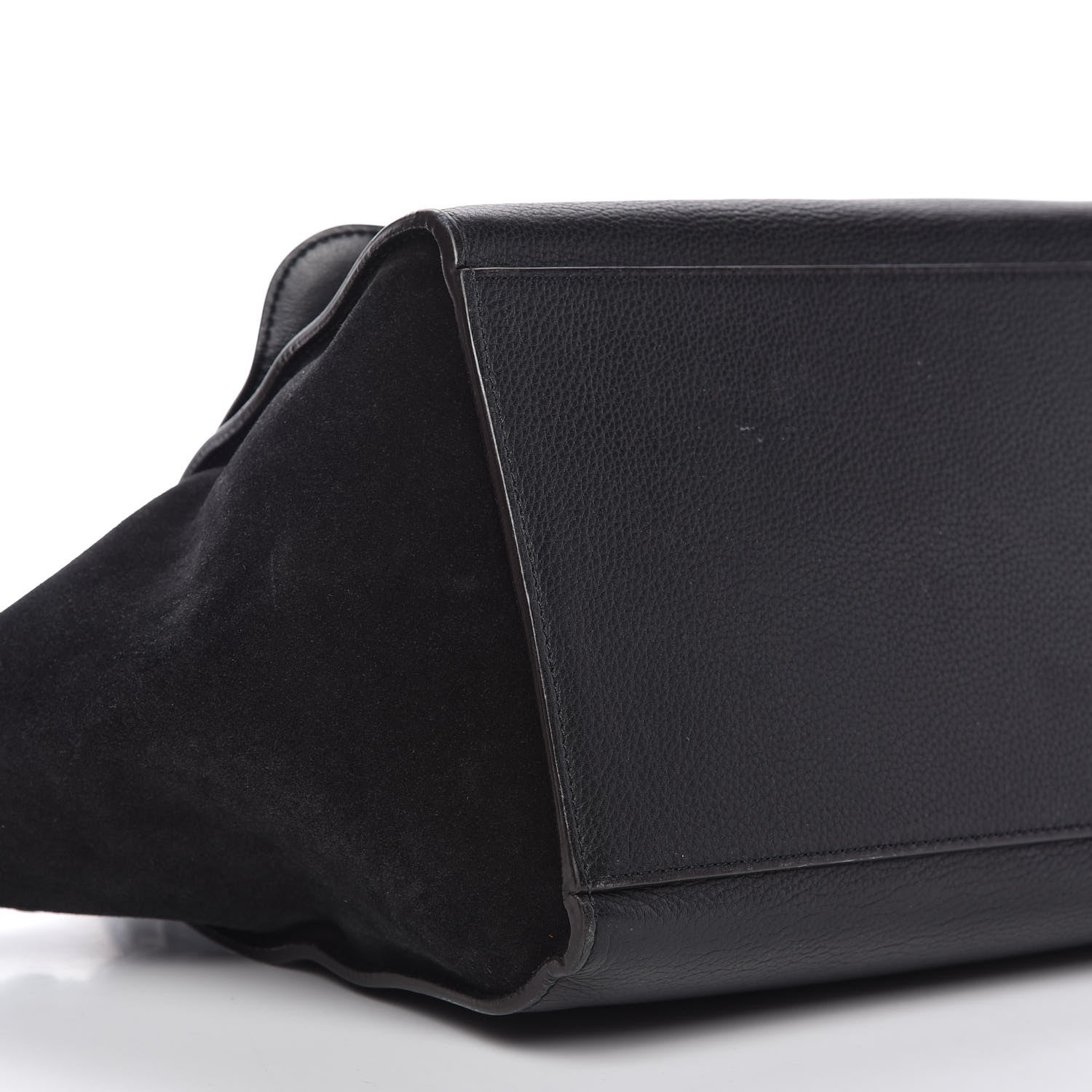 Celine Drummed Calfskin Suede Small Trapeze Black 6 of 9