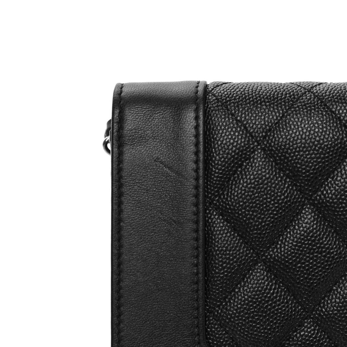 Caviar Quilted Vintage Mademoiselle Wallet On Chain WOC Black