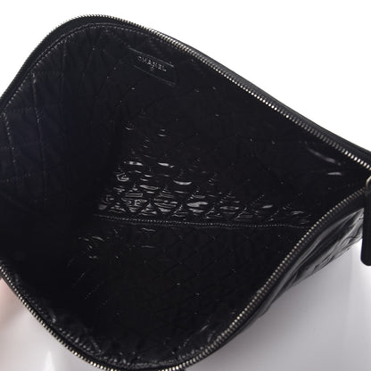 Chanel Lambskin Quilted Large Boy Cosmetic Case Black 5 of 9