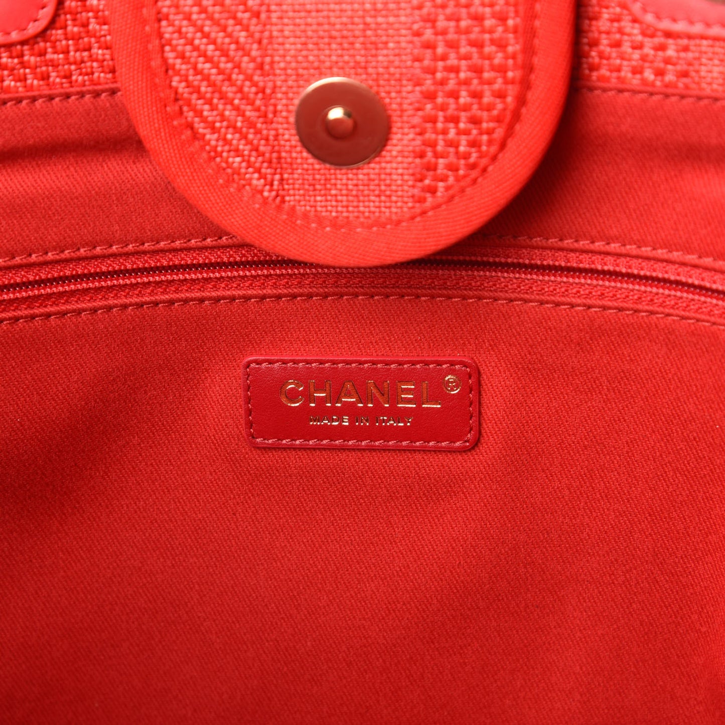 Mixed Fibers Striped Medium Deauville Tote Red