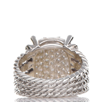 David Yurman Sterling Silver Diamond 16mm Wheaton Ring 54 7 3 of 6