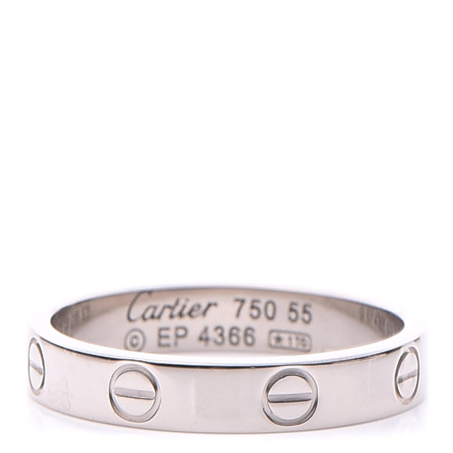 18K White Gold 3.5mm LOVE Wedding Band Ring 55 7.25