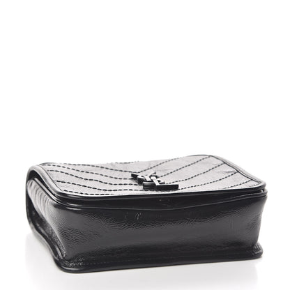 Saint Laurent Crinkled Calfskin Matelasse Monogram Niki Chain Wallet Black 4 of 10