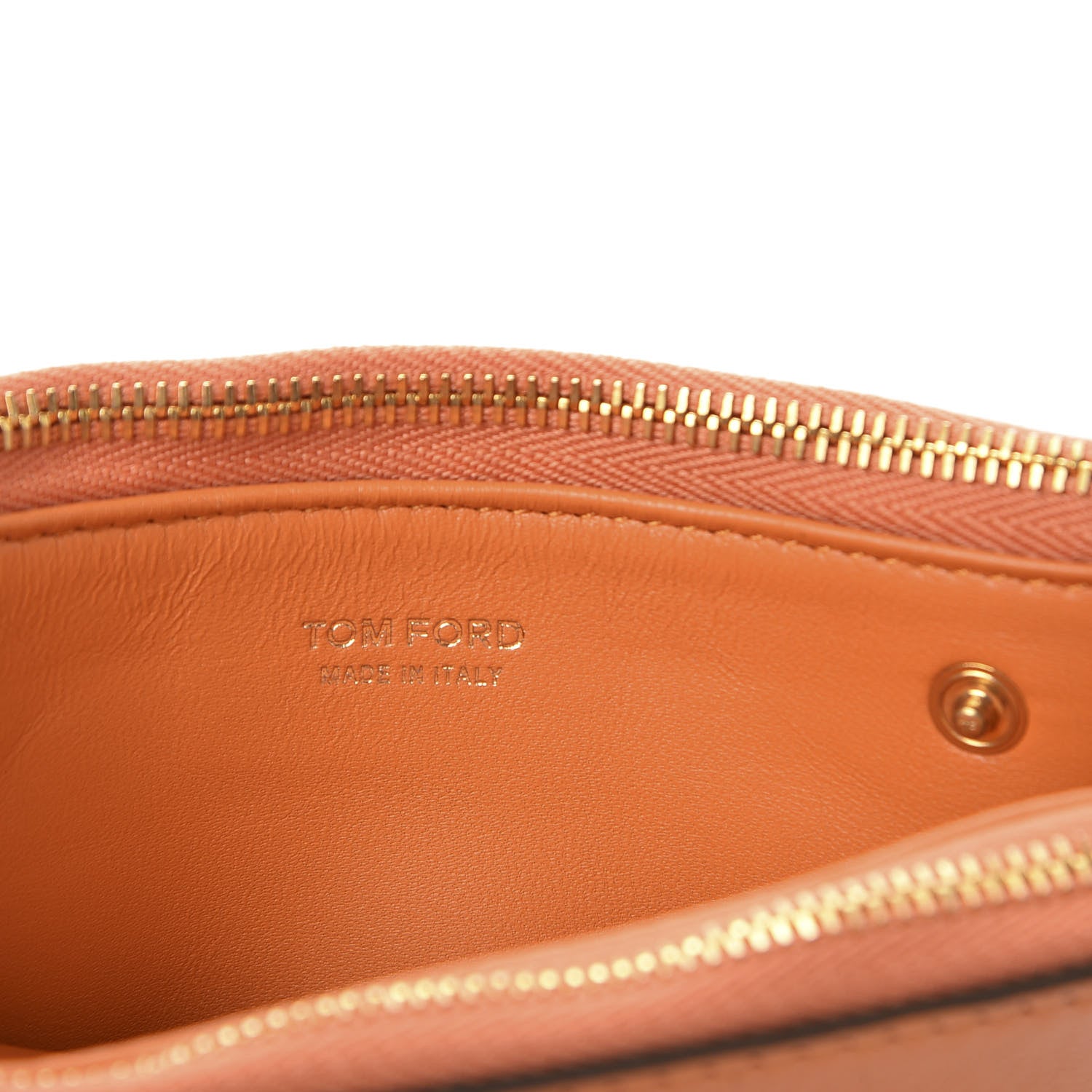 Tom Ford Calfskin Small Double Zip Pouch Wallet Orange 7 of 7