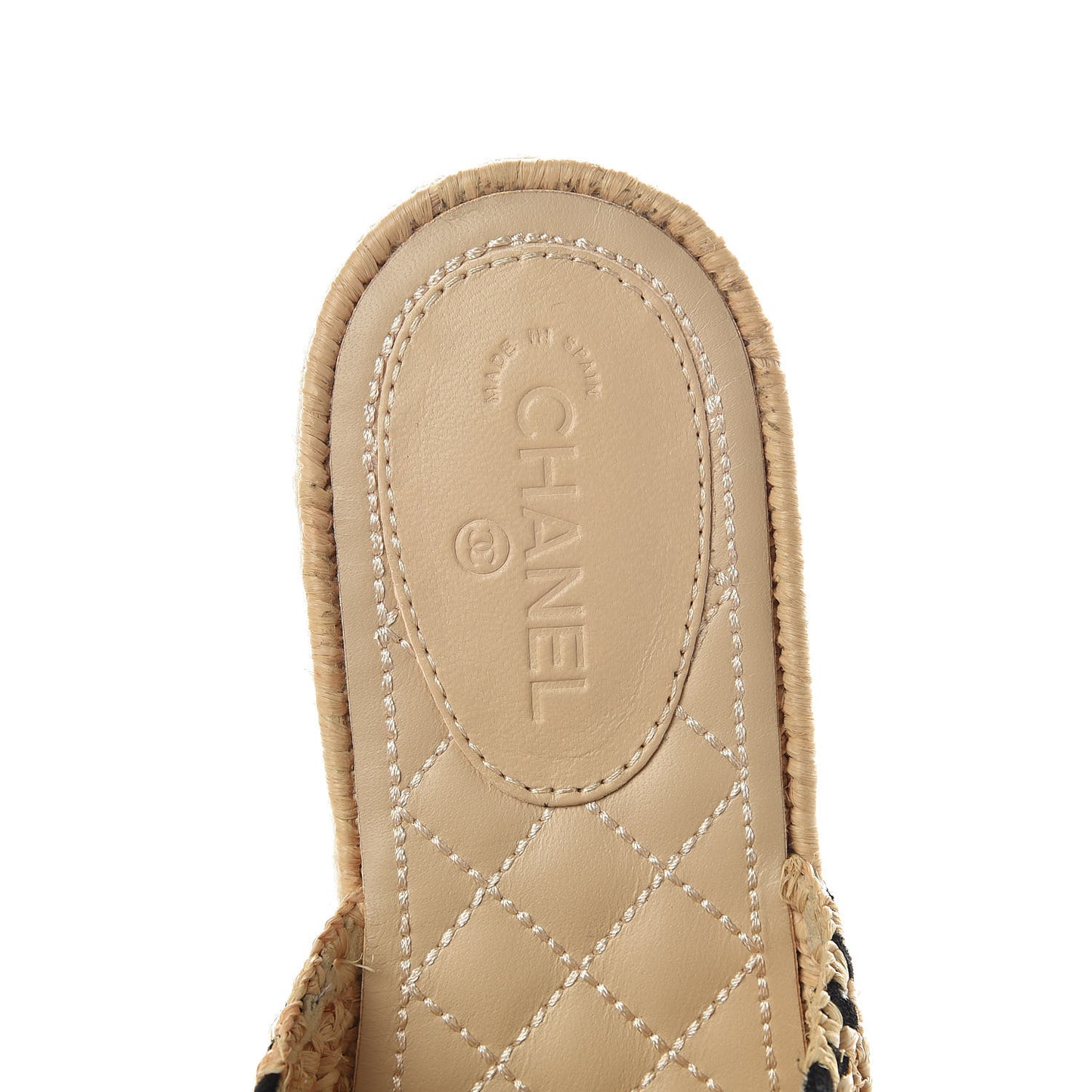 Suede Grosgrain CC Espadrille Mules 38 Black