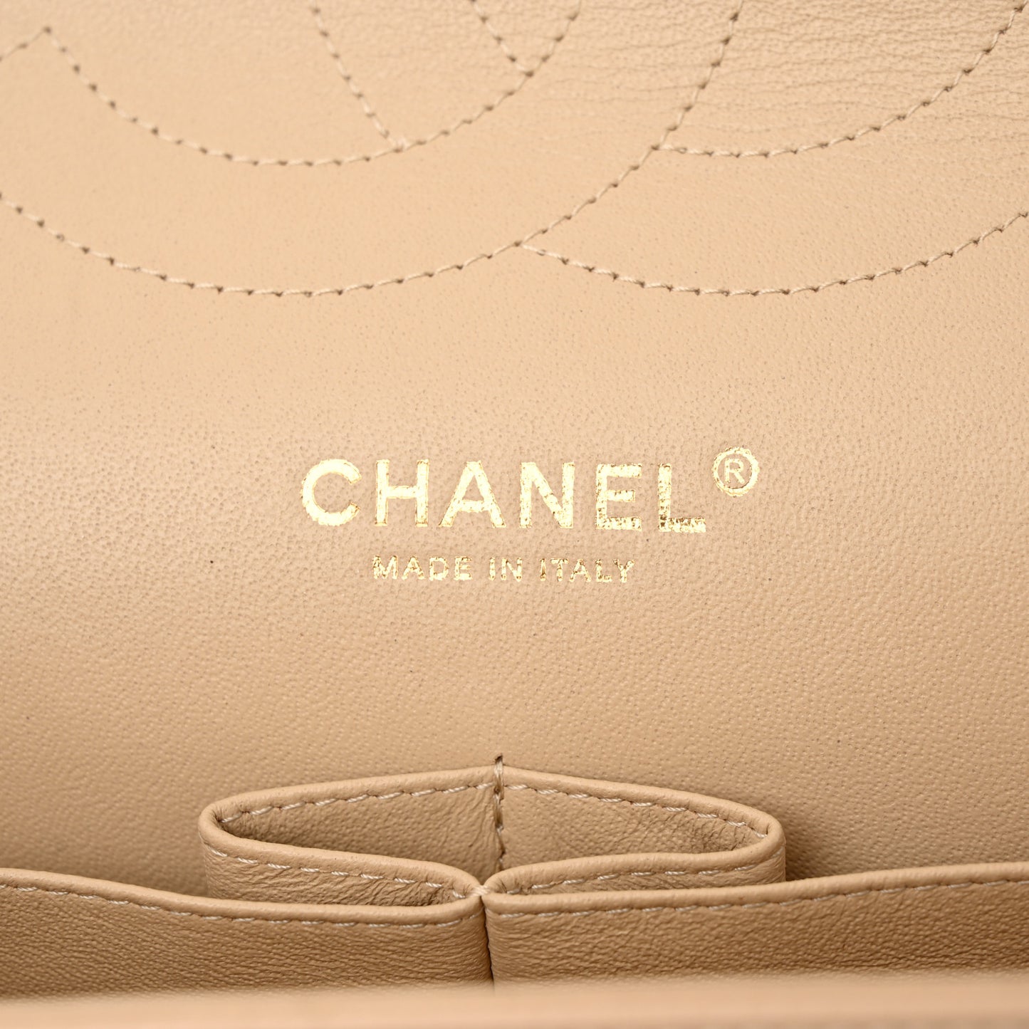 Caviar Quilted Jumbo Double Flap Beige