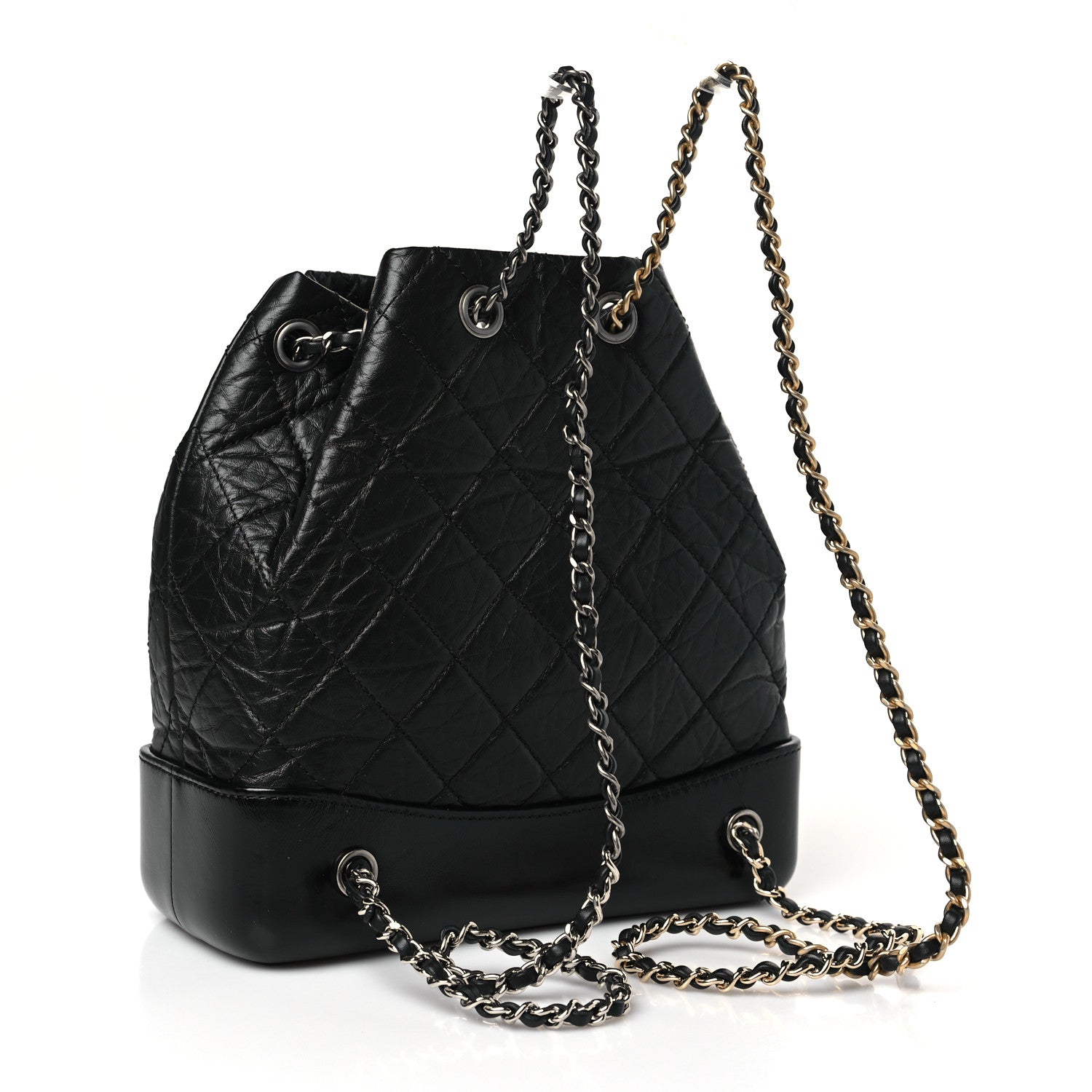 Chanel Aged Calfskin Quilted Small Gabrielle Backpack Black 2 of 8