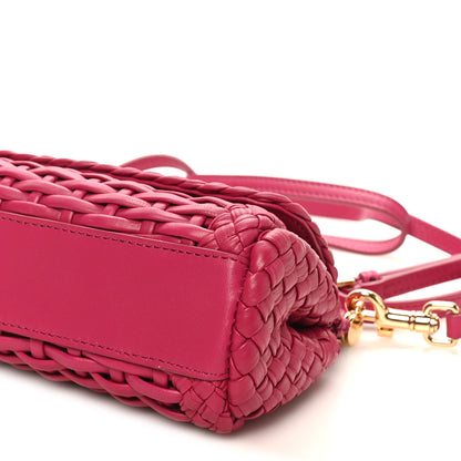 Dolce & Gabbana Calfskin Woven Mini Sicily Satchel Ibiscus 8 of 9