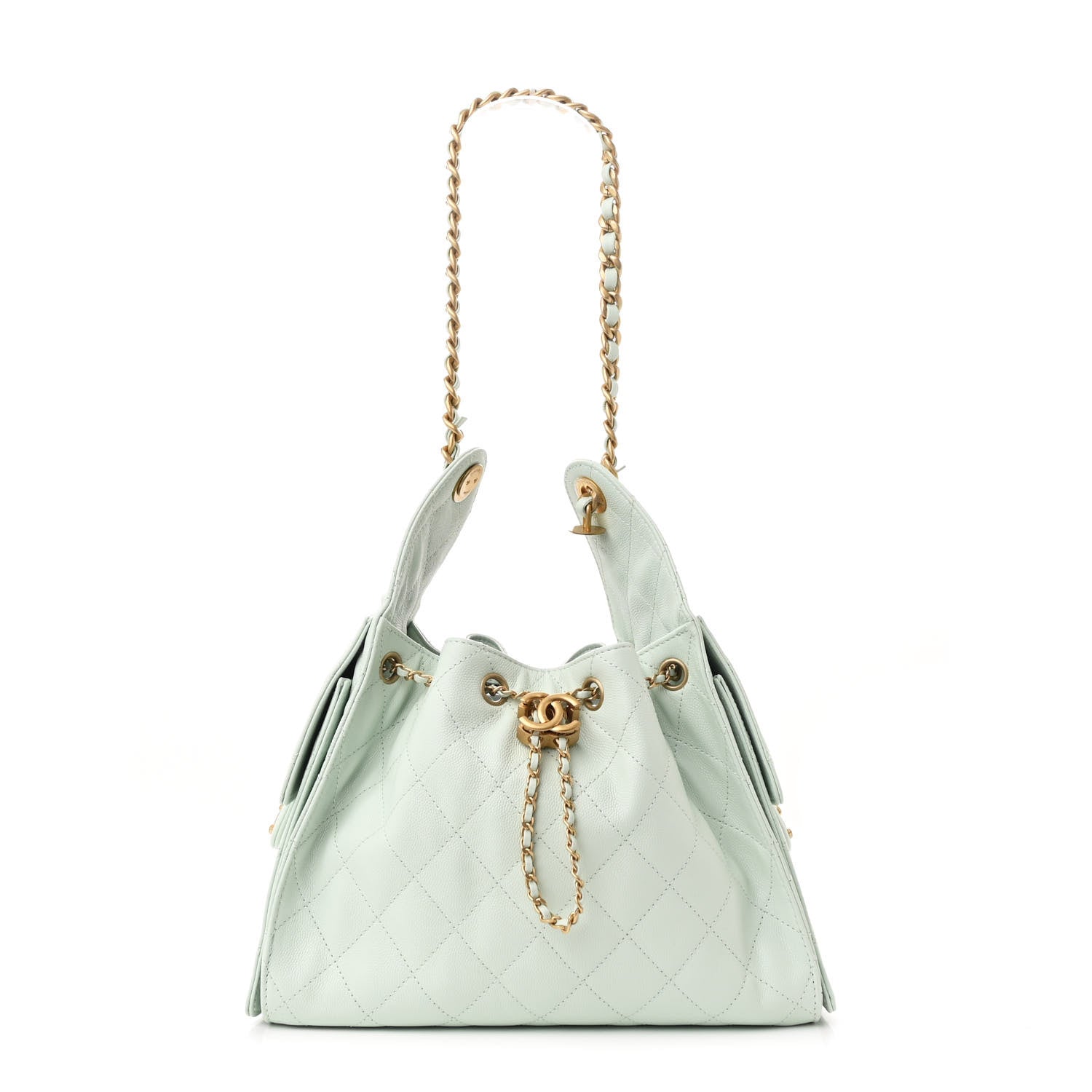 Chanel Caviar Quilted Small Chanel 25 Handbag Light Green 1 of 10