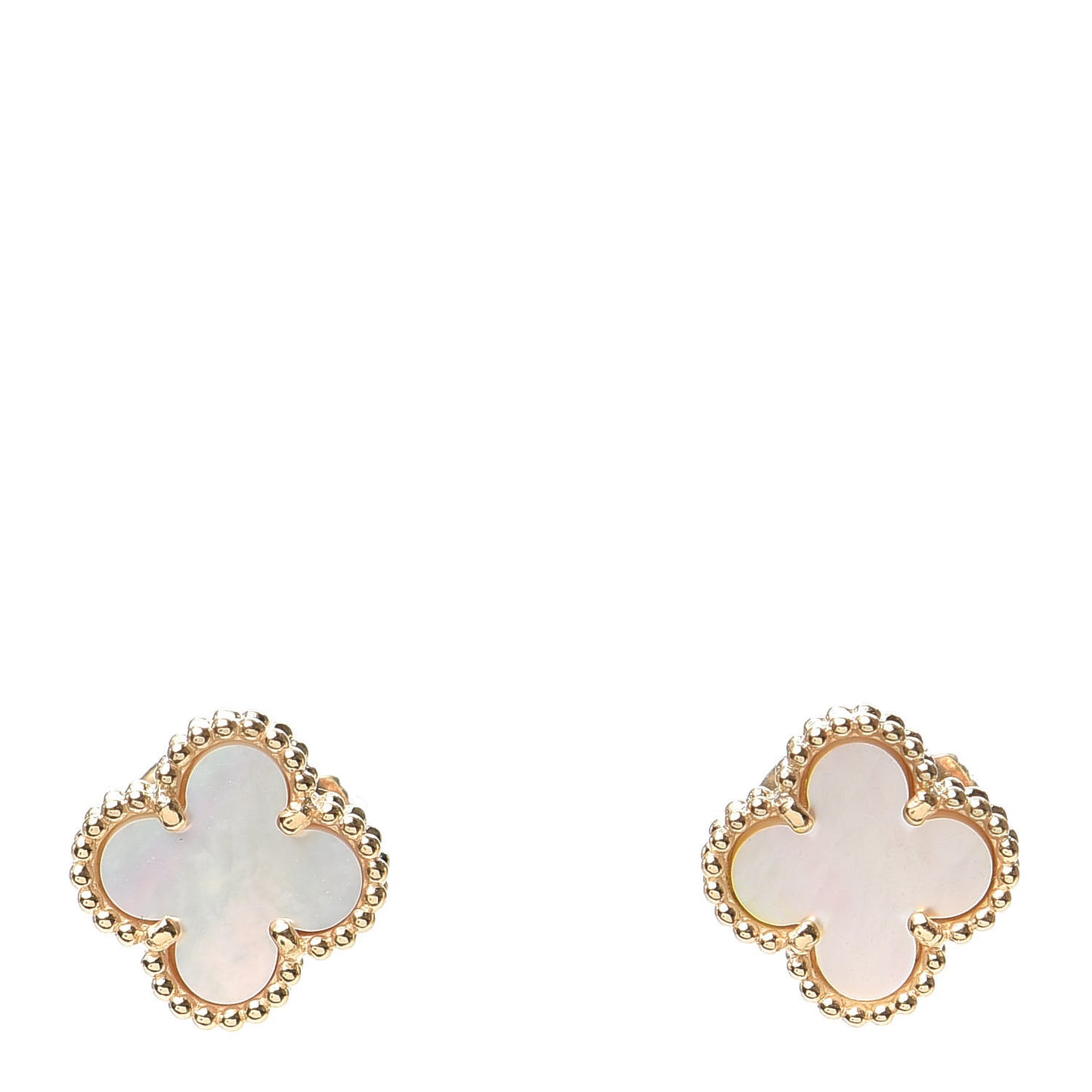 18K Yellow Gold Mother of Pearl Sweet Alhambra Earrings
