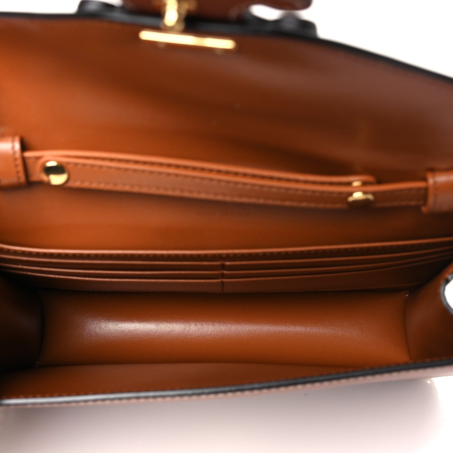 Shiny Calfskin Triomphe Margo Wallet on Chain Tan