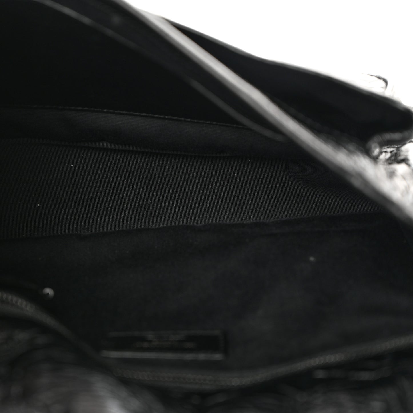 Crinkled Calfskin Matelasse Monogram Medium Niki Chain Satchel Black