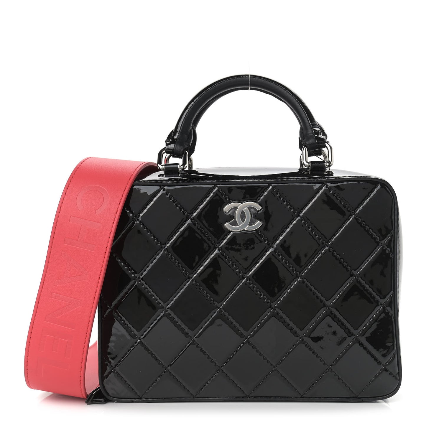 Patent Quilted Travel Kit Vanity Case Black