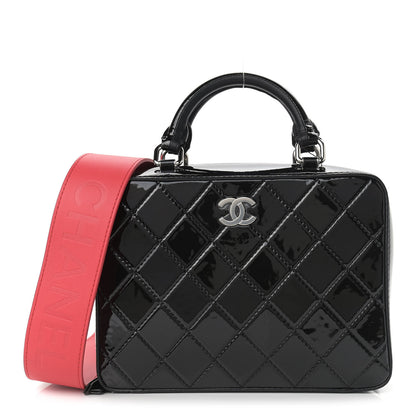 Chanel Patent Quilted Travel Kit Vanity Case Black 1 of 9