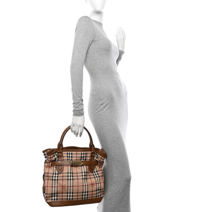 Burberry Haymarket Check Medium Golderton Tote Mid Camel 2 of 11