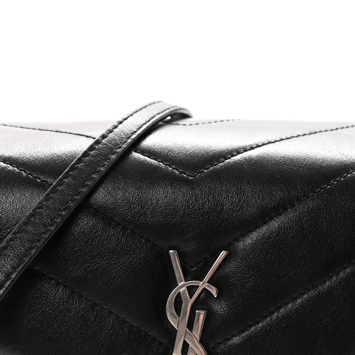 Saint Laurent Calfskin Y Quilted Monogram Toy Loulou Crossbody Bag Black 7 of 9