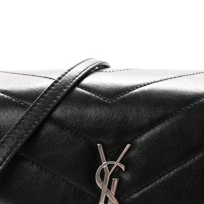 Saint Laurent Calfskin Y Quilted Monogram Toy Loulou Crossbody Bag Black 7 of 9