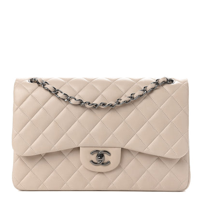 Chanel Lambskin Quilted Jumbo Double Flap Light Beige 1 of 11