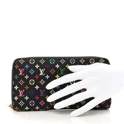 Louis Vuitton Monogram Multicolor Zippy Wallet Black Violet 2 of 9