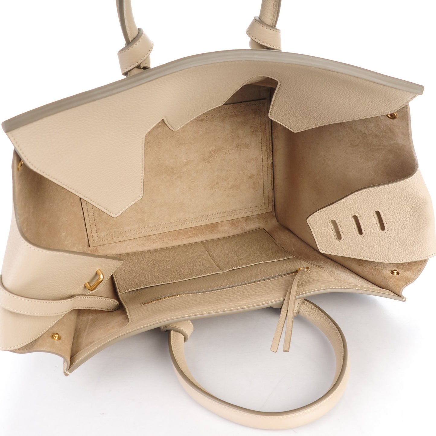 Crisped Calfskin Small Tie Knot Tote Light Taupe