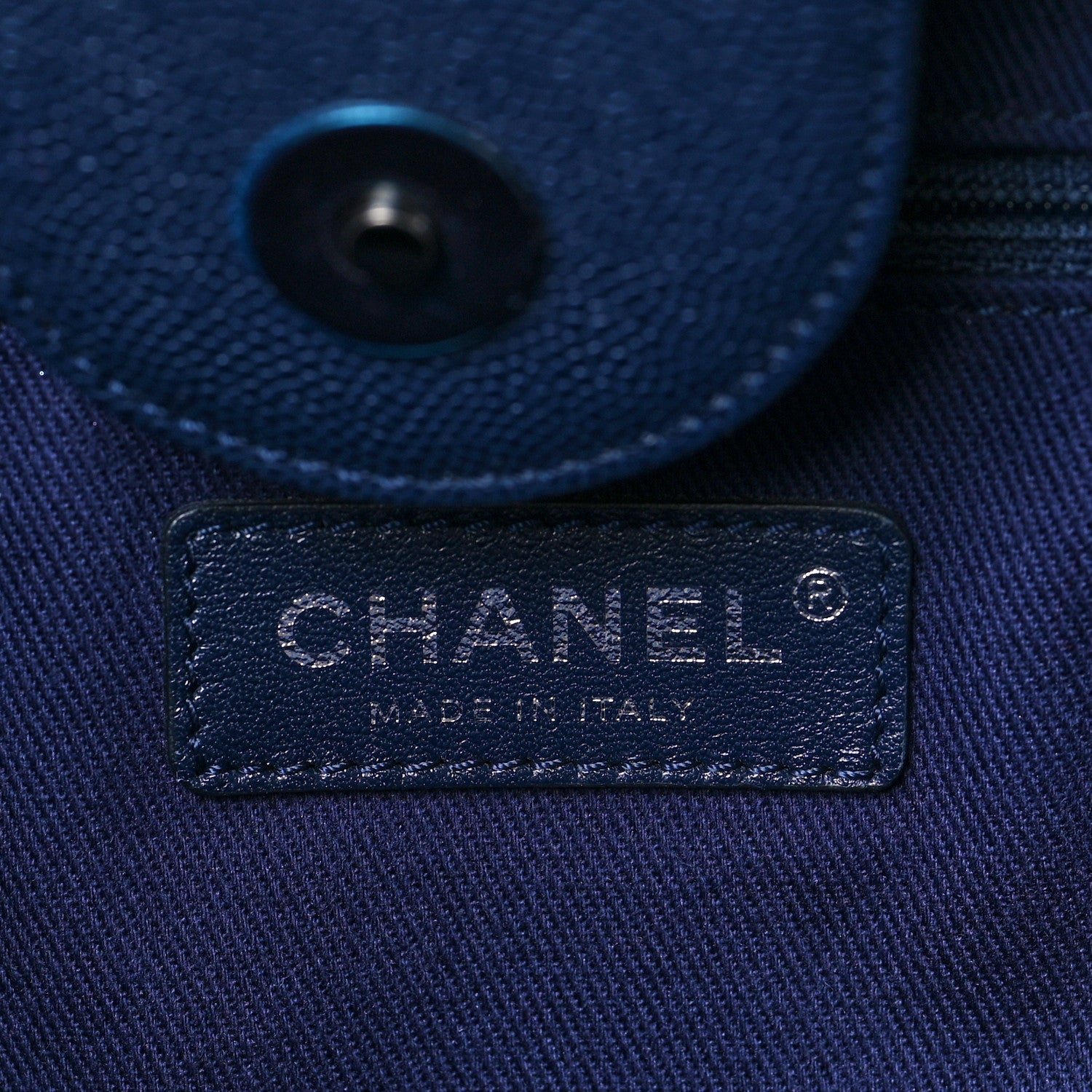 Chanel Caviar Quilted Large Coco Handle Shopping Tote Navy 7 of 10
