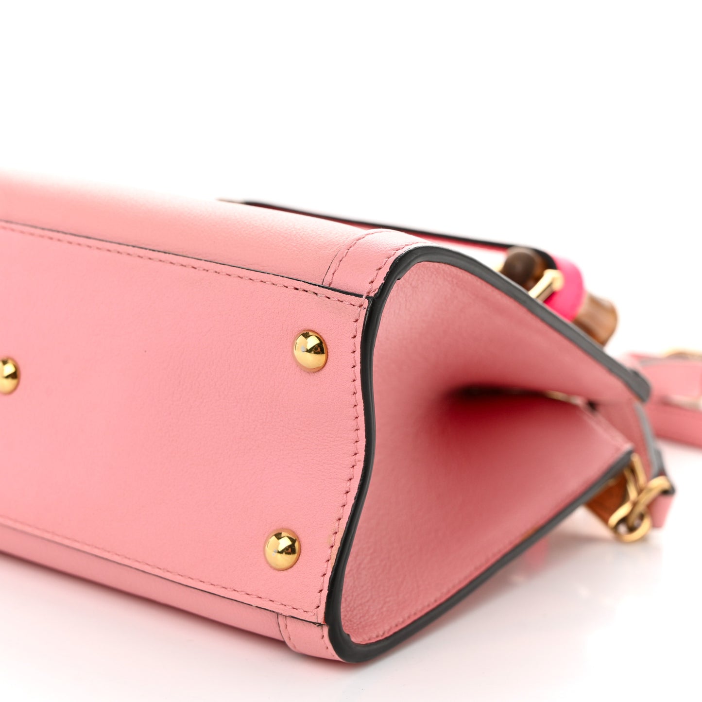 Wonka Grain Calfskin Mini Diana Tote Bag Wild Rose Fuxia Fluo