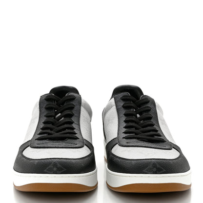 Louis Vuitton Calfskin Monogram Mens Rivoli Sneakers 9 White Black 2 of 8