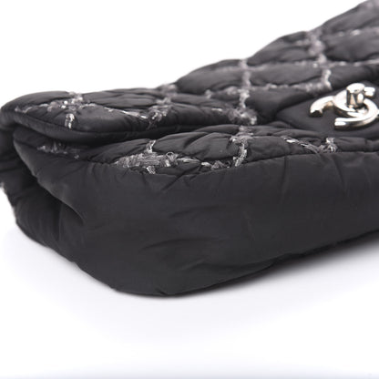 Chanel Nylon Quilted Tweed Stitch Medium Bubble Flap Black 7 of 13