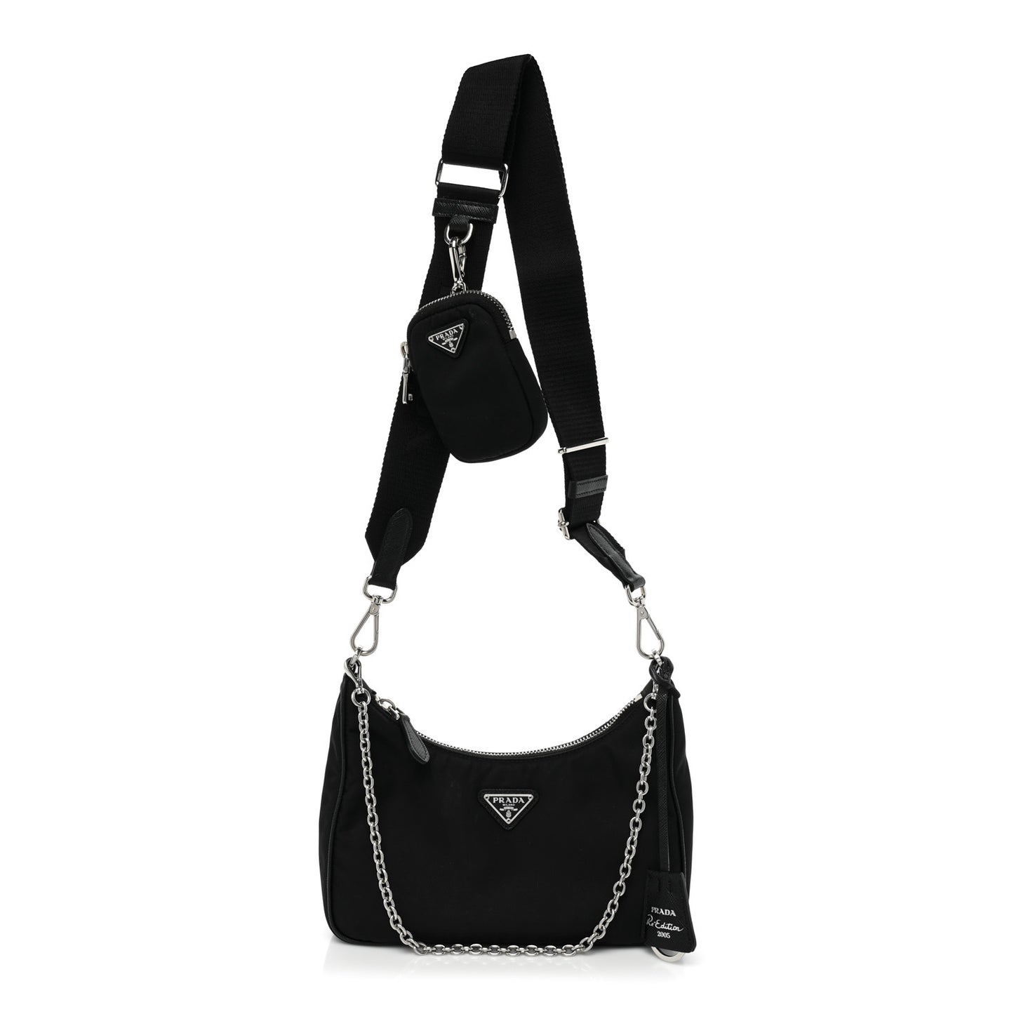 Re-Nylon Saffiano Re-Edition 2005 Shoulder Bag Black