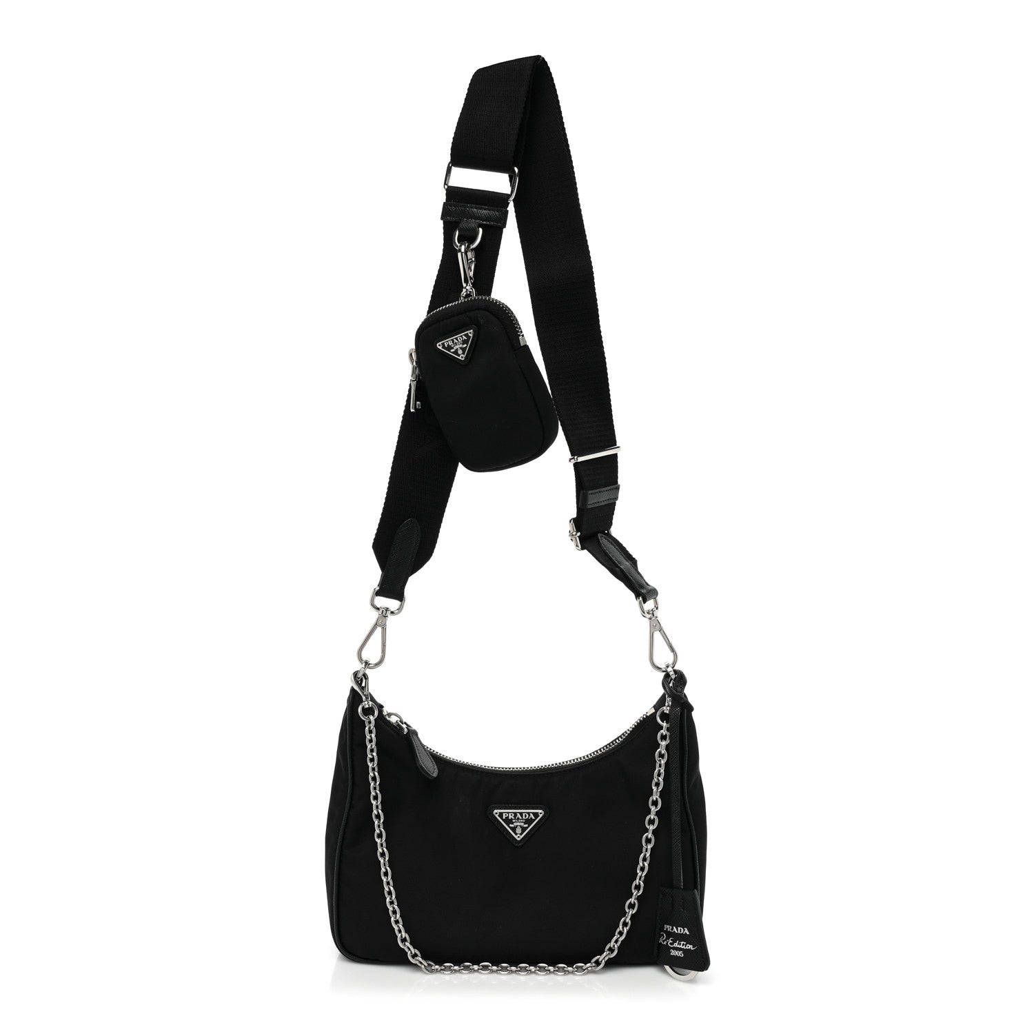 Prada Re-Nylon Saffiano Re-Edition 2005 Shoulder Bag Black 1 of 12