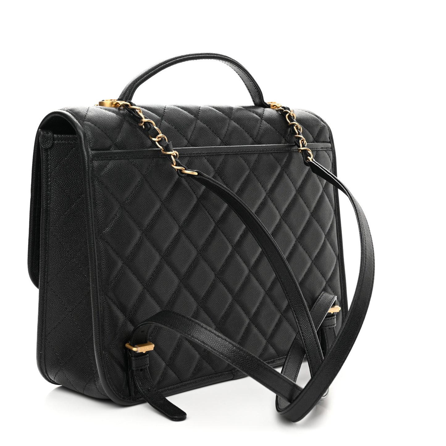 Caviar Quilted School Memory Backpack Black
